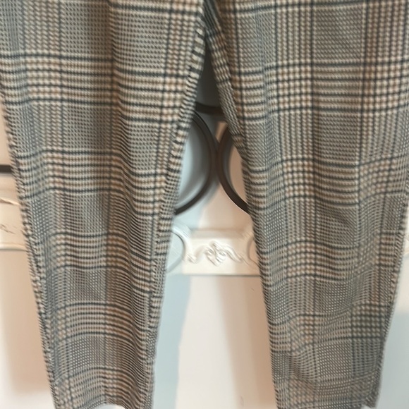 ZARA TRF HI-RISE BUTTON FLY PLAID TROUSERS BLACK/BROWN SIZE SMALL - Picture 3 of 9